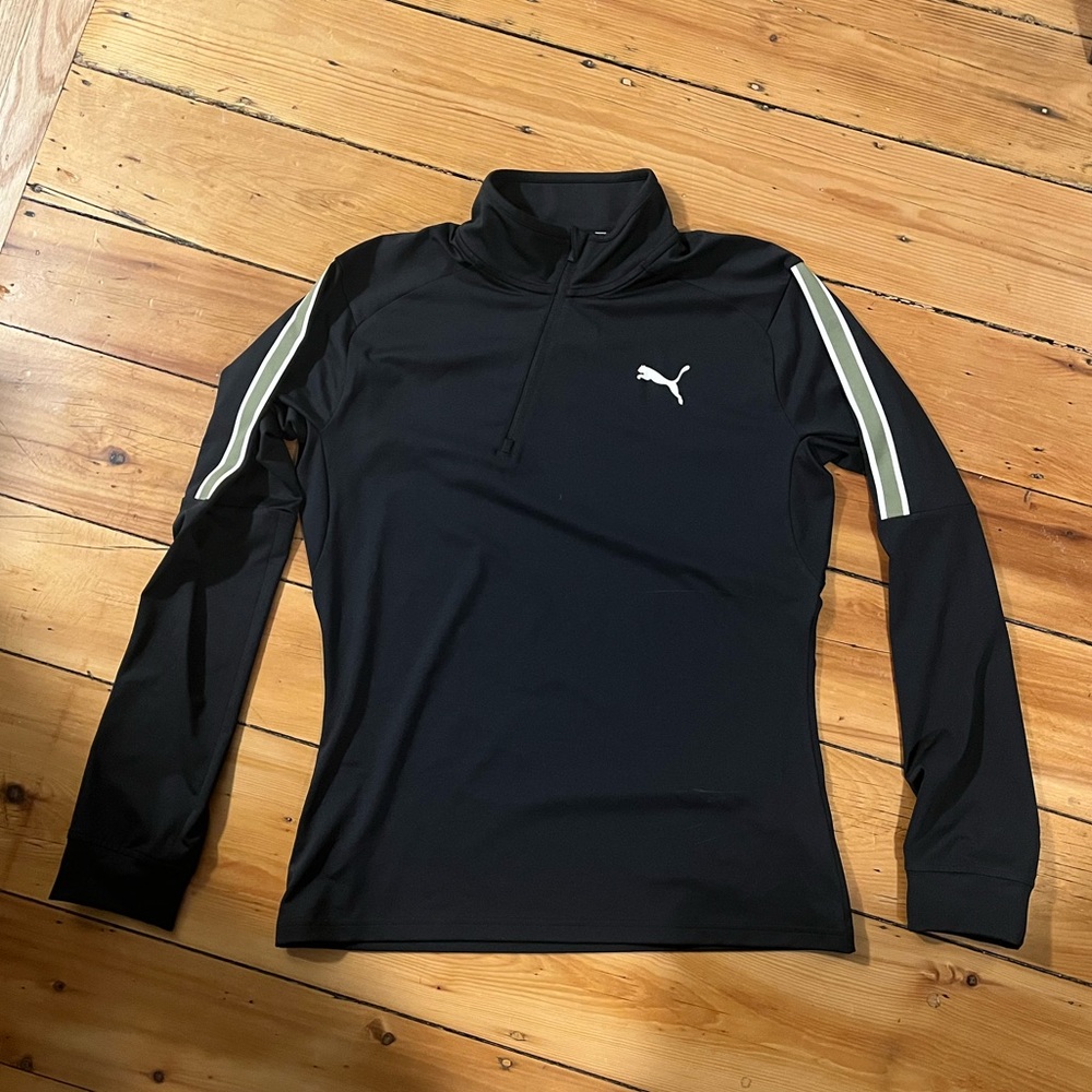 Mens Puma Training Quarter Zip Black Medium